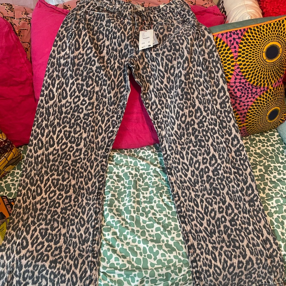 Leopard Print Wide-Leg Pants